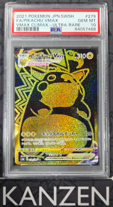 PSA 10 - Pikachu VMAX - VMAX Climax - #279 - 64057468 - Japanese