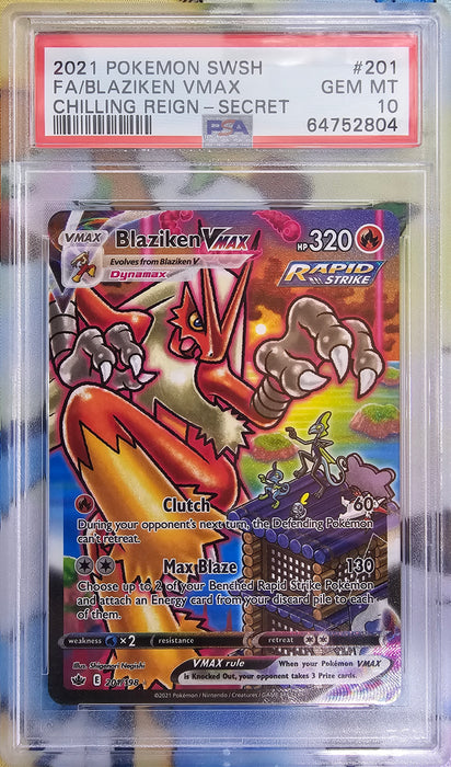 PSA 10 - Blaziken VMAX - Chilling Reign - #201 - 64752804