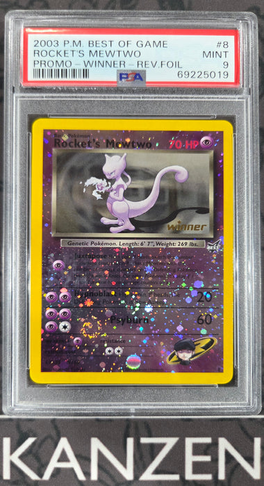 PSA 9 - Rocket's Mewtwo - Best Of Game - Winner Reverse Holo - #8 - 69225019