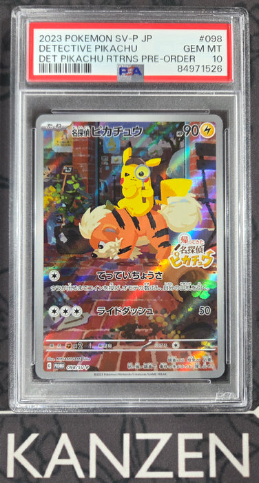 PSA 10 - Detective Pikachu - Detective Pikachu Returns Promo - #098 - 84971526 - Japanese