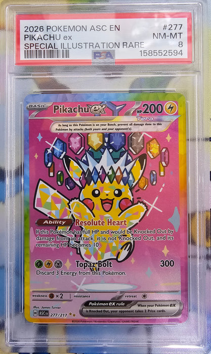 PSA 8 - Pikachu EX - Ascended Heroes - #277 - 158552594