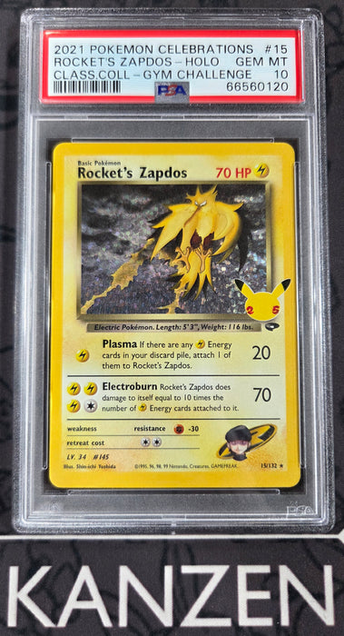 PSA 10 - Rocket's Zapdos - Celebrations - #015 - 66560120