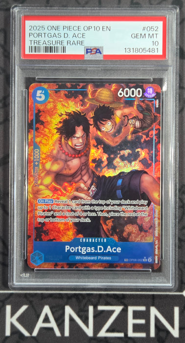 PSA 10 - Portgas.D.Ace - Treasure Rare - #052 - 131805481