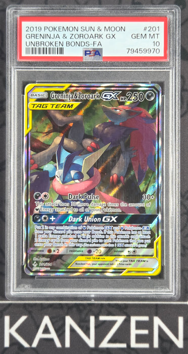 PSA 10 - Greninja & Zoroark GX - Unbroken Bonds - #201 - 79459970