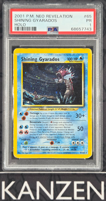 PSA 1 - Shining Gyarados - Neo Revelation - #65 - 68657743