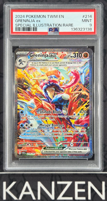 PSA 9 - Greninja EX - Twilight Masquerade - #214 - 136323138