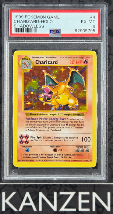 PSA 6 - Charizard - Base Set Shadowless - #4 - 92905795