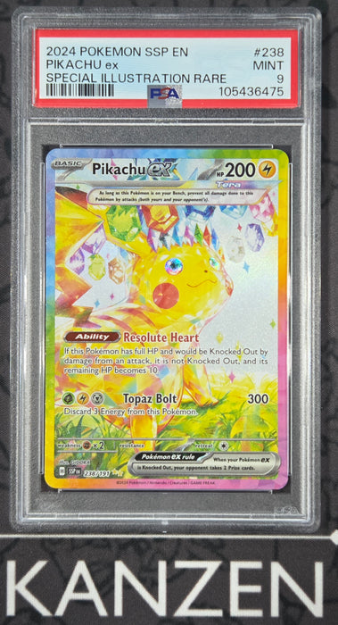 PSA 9 - Pikachu EX - Surging Sparks - #238 - 105436475