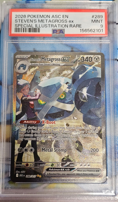 PSA 9 - Steven's Metagross EX - Ascended Heroes - #289 - 156562101