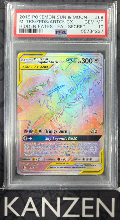 PSA 10 - Moltres & Zapdos & Articuno GX - Hidden Fates - #69 - 55734237