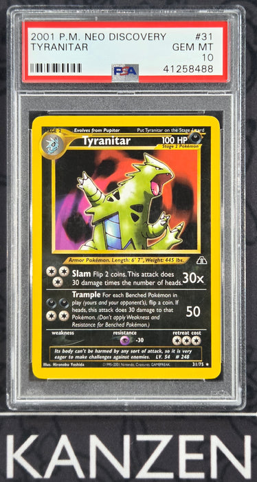 PSA 10 - Tyranitar - Neo Discovery - #31 - 41258488