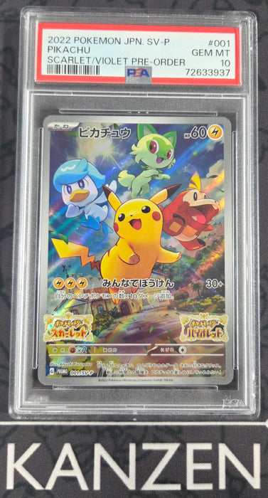 PSA 10 - Pikachu - Scarlet/Violet Pre-Order - #001 - 72633937 - Japanese