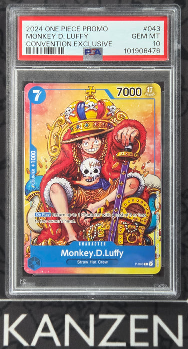 PSA 10 - Monkey.D.Luffy - Convention Exclusive - #043 - 101906476