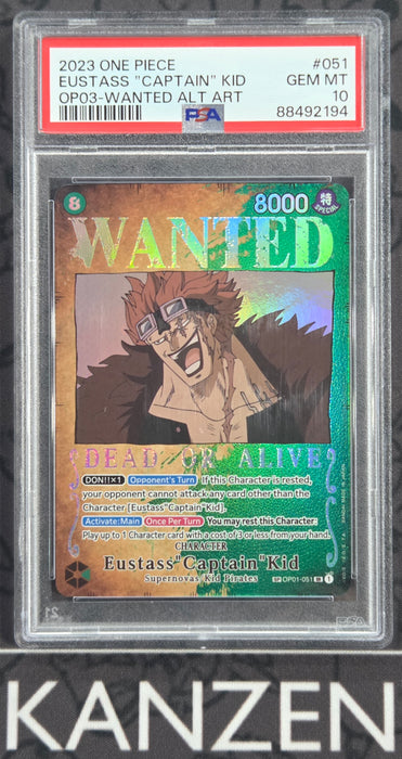 PSA 10 - Eustass "Captain" Kid - OP03 Pillars Of Strength - #051 - 88492194