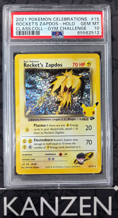 PSA 10 - Rocket's Zapdos - Celebrations - #015 - 65562512