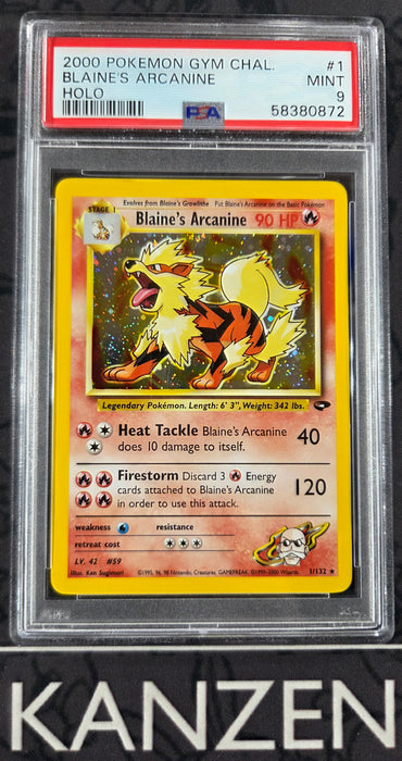 PSA 9 - Blaine's Arcanine - Gym Challenge - #1 - 58380872
