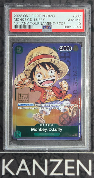 PSA 10 - Monkey.D.Luffy - 1st Anniversary Tournament - #037 - 88659846
