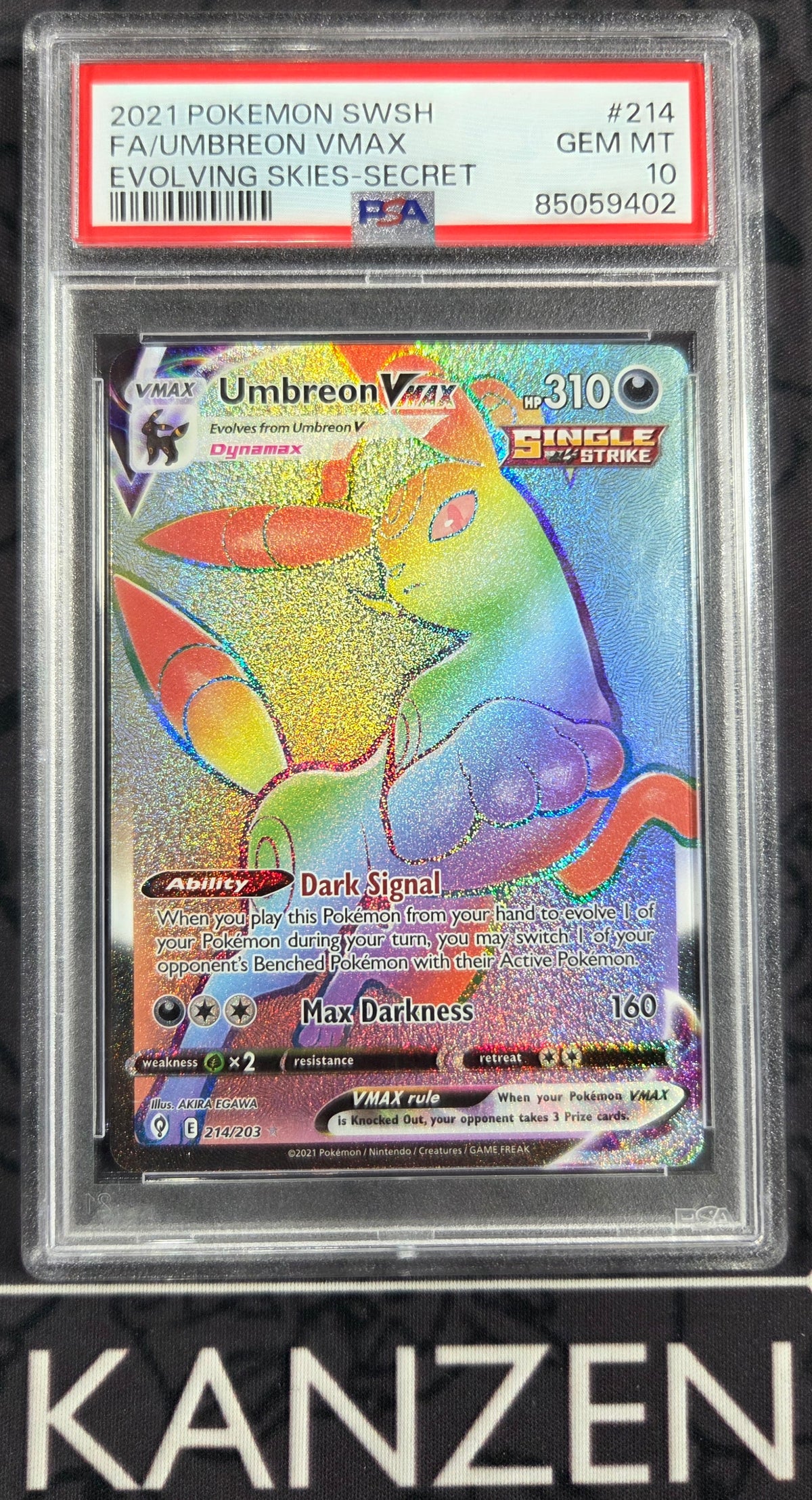 PSA 10 - Umbreon VMAX - Evolving Skies - #214 - 85059402 — KanZenGames