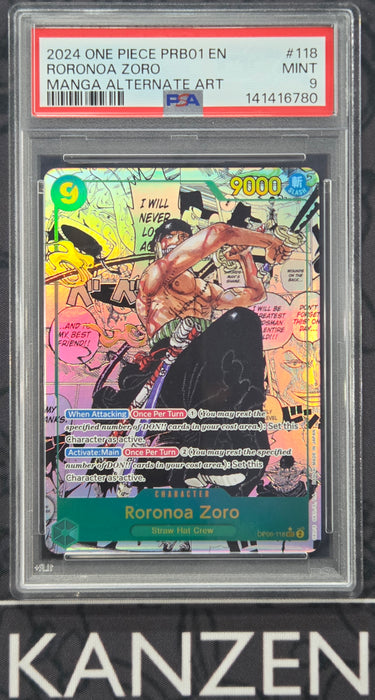 PSA 9 - Roronoa Zoro - PRB01 Premium Booster - #118 - 141416780
