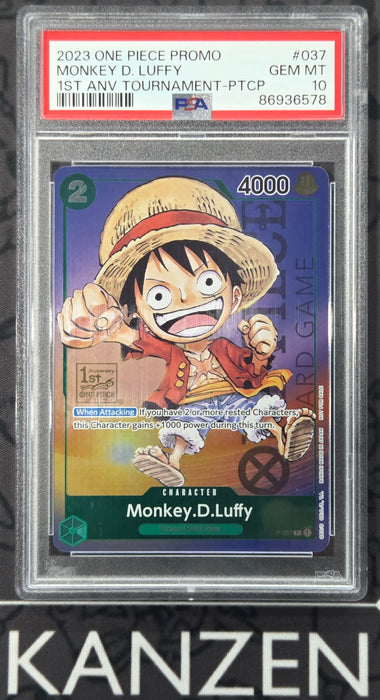 PSA 10 - Monkey.D.Luffy - 1st Anniversary Tournament - #037 - 86936578