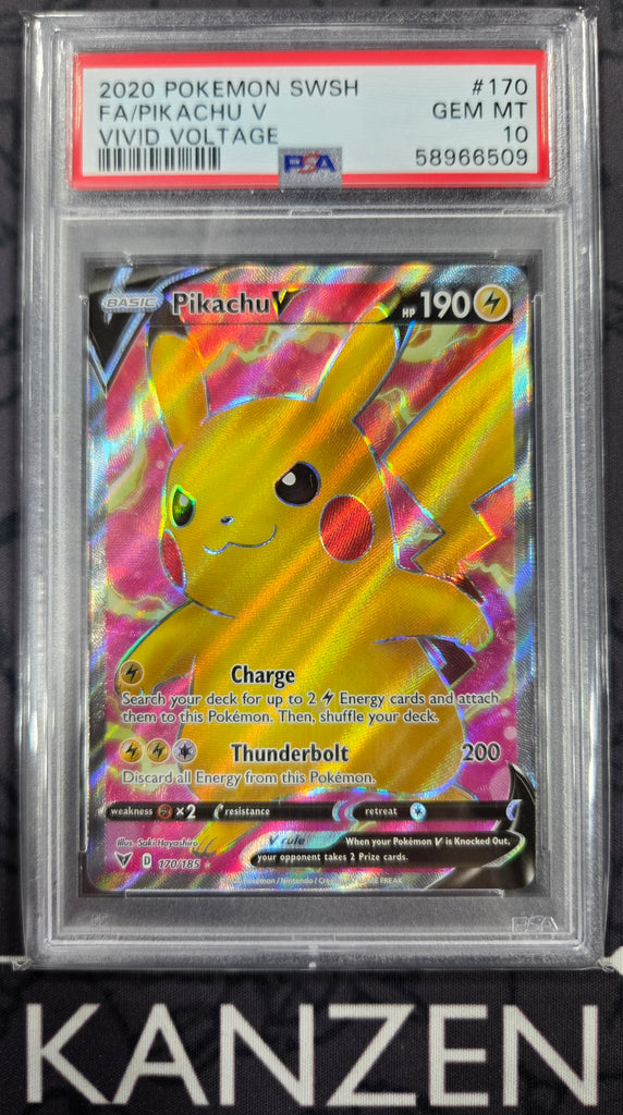 PSA 10 - Pikachu V - Vivid Voltage - #170 - 58966509 — KanZenGames