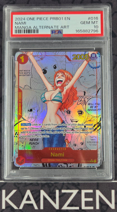 PSA 10 - Nami - PRB01 Manga Alternate Art - #016 - 165882796