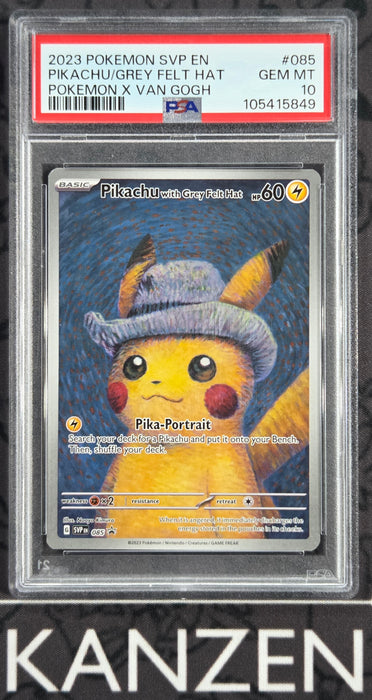 PSA 10 - Pikachu With Grey Felt Hat - Pokemon X Van Gogh - #085 - 105415849