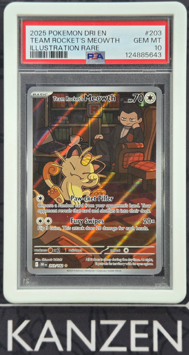 PSA 10 - Team Rocket's Meowth - Destined Rivals - #203 - 124885643