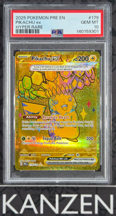 PSA 10 - Pikachu EX - Prismatic Evolutions - #179 - 140159301