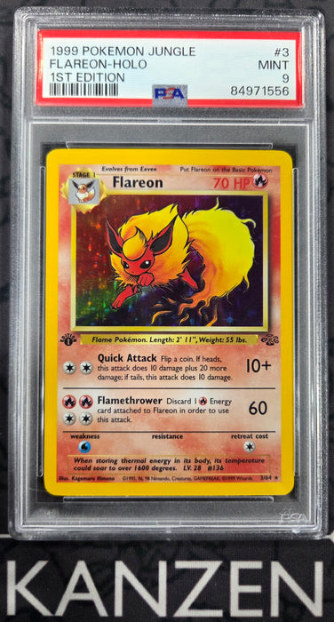 PSA 9 - Flareon - Jungle 1st Edition - #3 - 84971556
