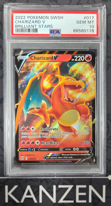 PSA 10 - Charizard V - Brilliant Stars - #017 - 66560178