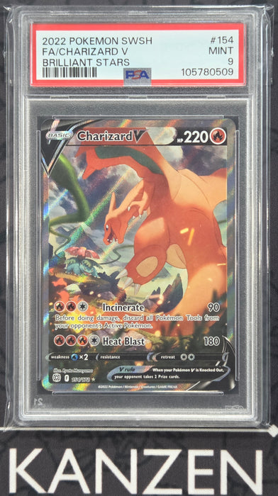 PSA 9 - Charizard V - Brilliant Stars - #154 - 105780509