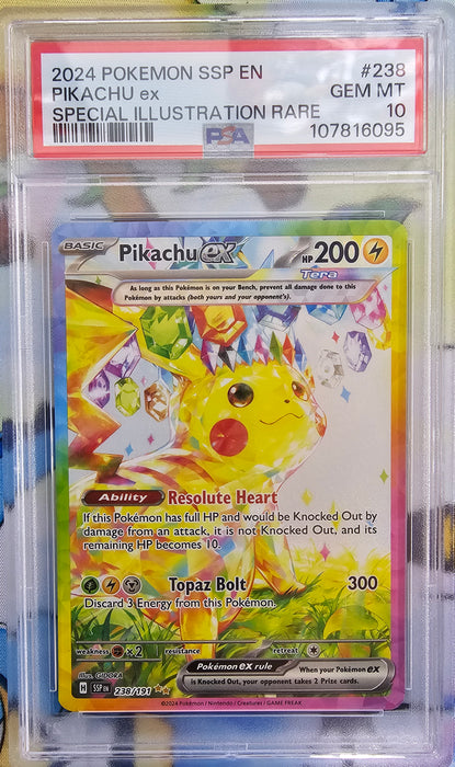 PSA 10 - Pikachu EX - Surging Sparks - #238 - 107816095