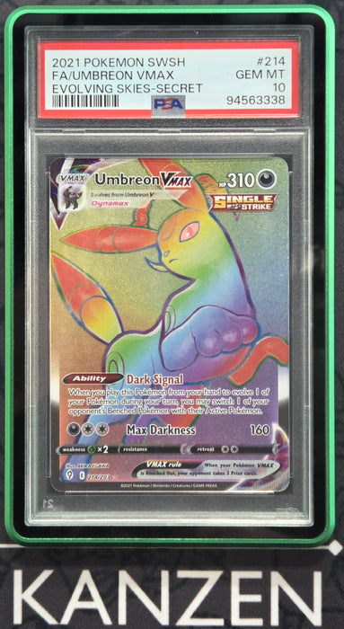 PSA 10 - Umbreon VMAX - Evolving Skies - #214 - 94563338