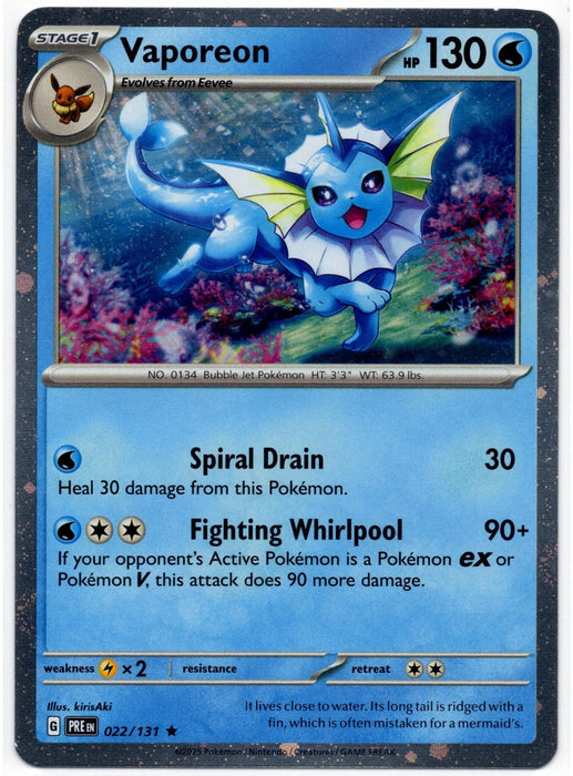 Vaporeon (022/131) (Cosmos Holo) Holofoil [Miscellaneous Cards & Products]