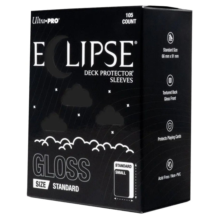 Ultra Pro - Eclipse Gloss Standard Deck Protector Sleeves: Gloss Jet Black - 105ct