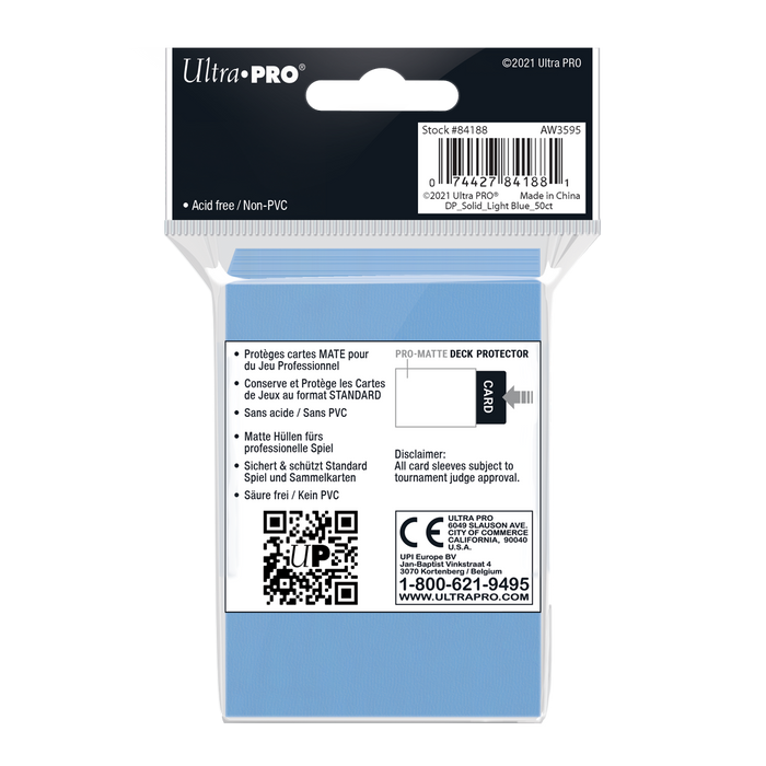 Ultra PRO: Standard 50ct Sleeves - PRO-Matte (Light Blue)