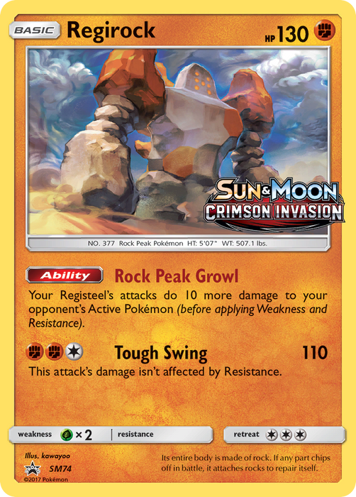 Regirock (SM74) [Sun & Moon: Black Star Promos]