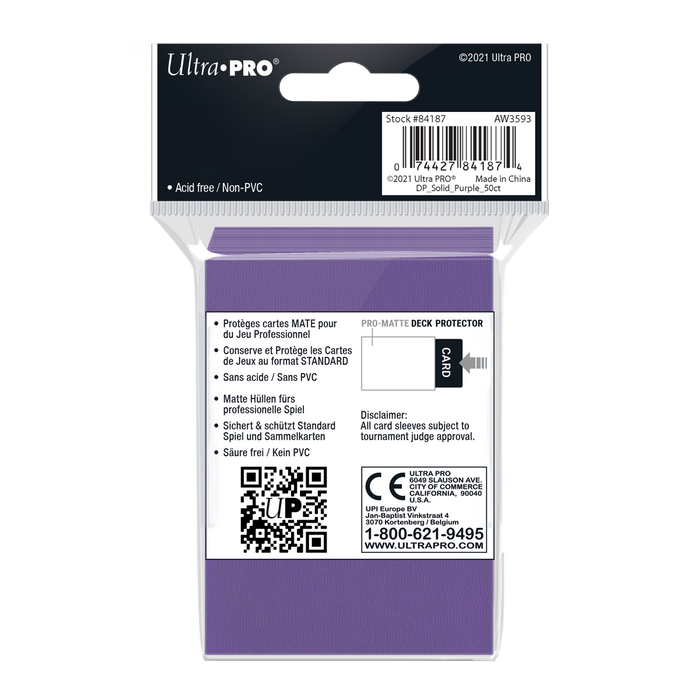 Ultra PRO: Standard 50ct Sleeves - PRO-Matte (Purple)