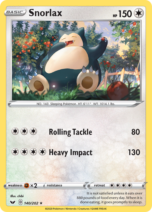 Snorlax (140/202) [Sword & Shield: Base Set]