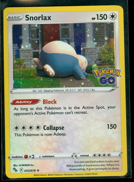 Snorlax (055/078) [Pokémon GO] Cosmos Holo Promo